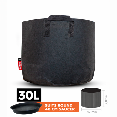 Тканевый горшок Grow Bag из агротекстиля 30 л (с ручками)