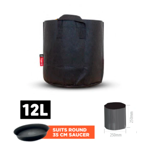 Тканевый горшок Grow Bag из агротекстиля 12 л (с ручками)