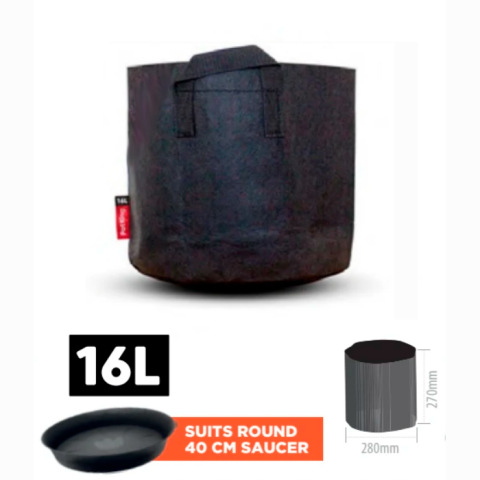 Тканевый горшок Grow Bag из агротекстиля 16 л (с ручками)