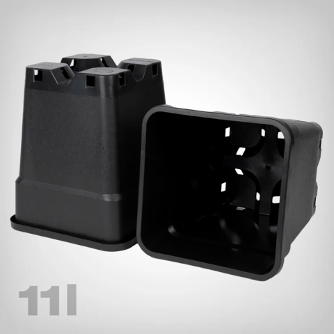 Горшок квадратный пластиковый 11л 