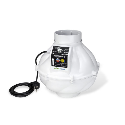 Тихий канальний вентилятор для гроубоксу Prima Klima Whisperblower - 3 Ø125 мм 300-420-530 м3/куб