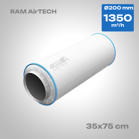 Фильтр угольный для гроубокса RAM AirTECH MIDI 200мм 1350м³/ч