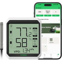 Датчик температури, вологості та VPD AeroLab THB1S (Bluetooth, VIVOSUN)