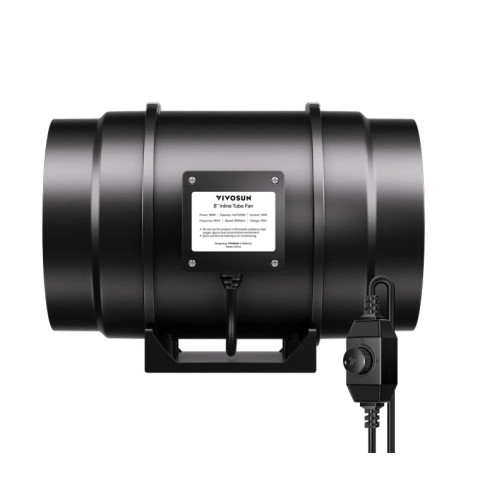 Вентилятор для гроубокса із плавним регулюванням швидкості VIVOSUN R8 Inline Fan 200мм 1223 м³/г