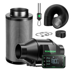 Комплект вентиляции VIVOSUN PRO G4 Smart Air Filtration Kit с GrowHub E42A и угольным фильтром